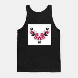 Black orchids and butterflies (with shadows) Tank Top